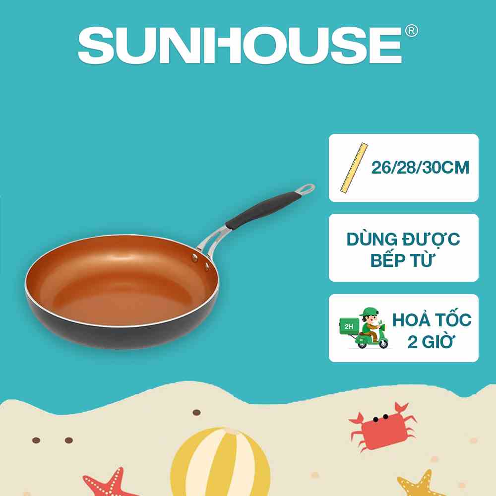 Chảo chiên Ceramic đáy từ SUNHOUSE SHG1126MCA/1128MCA/1130MCA