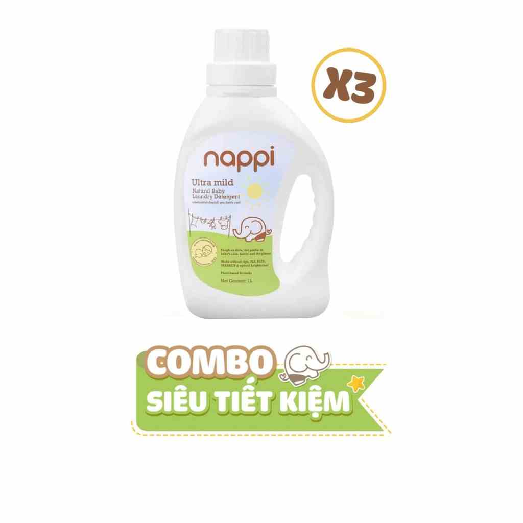 Combo 3 CHAI Nước giặt dầu cọ Nappi 1000ml