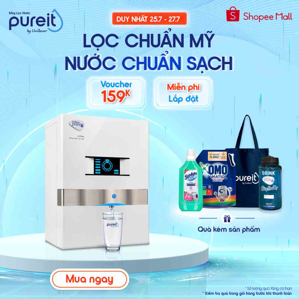 [25.7- 27.7 QUÀ TẶNG 850K | MIỄN PHÍ LẮP ĐẶT | BẢO HÀNH 12 THÁNG] Máy Lọc Nước Pureit Ultima - Trắng