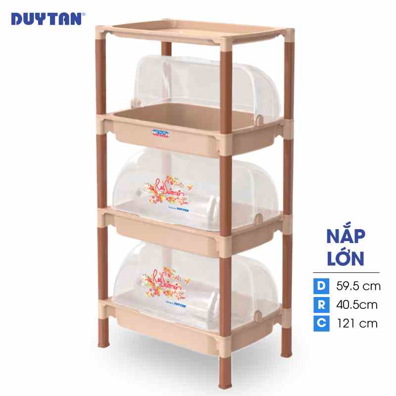 Kệ nắp lớn nhựa DUY TÂN 3 ngăn (59.5 x 40.5 x 121 cm) - 04120 - Giao màu ngẫu nhiên