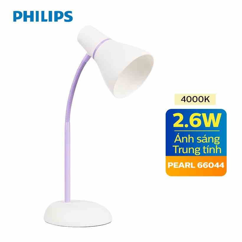 [Mã BMLTA35 giảm đến 35K đơn 99K] Đèn bàn LED Philips Pearl 66044 2.6W 4000K (Tím) - Ánh sáng trung tính