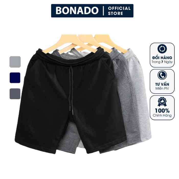 Quần short thể thao nam chất lượng Bonado QST12 chất cotton thoáng mát