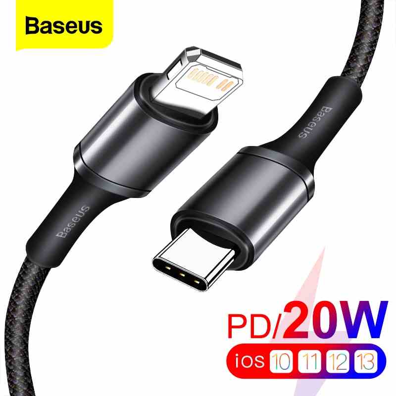  Cáp Sạc Nhanh 20W PD USB C Type C Baseus Cho iPhone 13 11 Pro Xs Max / MacBook iPad Pro