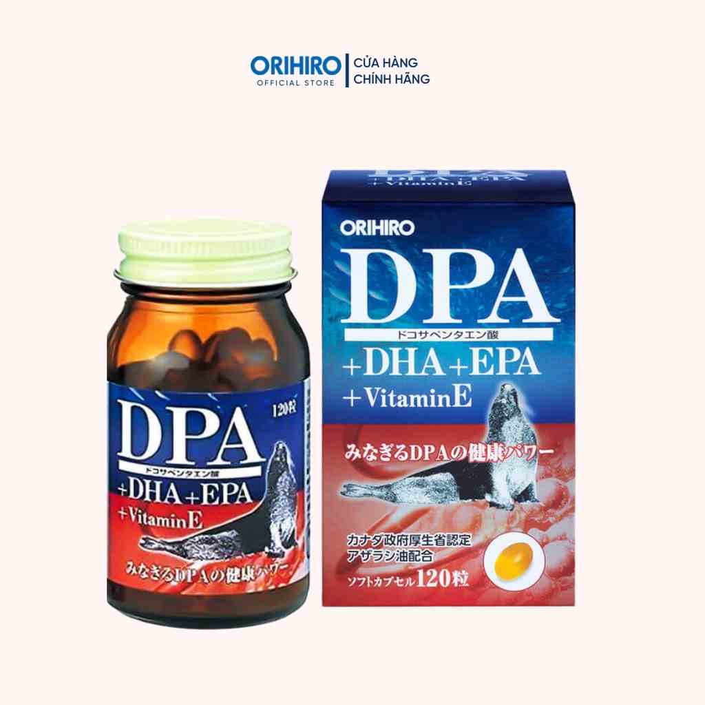 Viên uống bổ não DPA DHA EPA Vitamin E Orihiro 120 viên