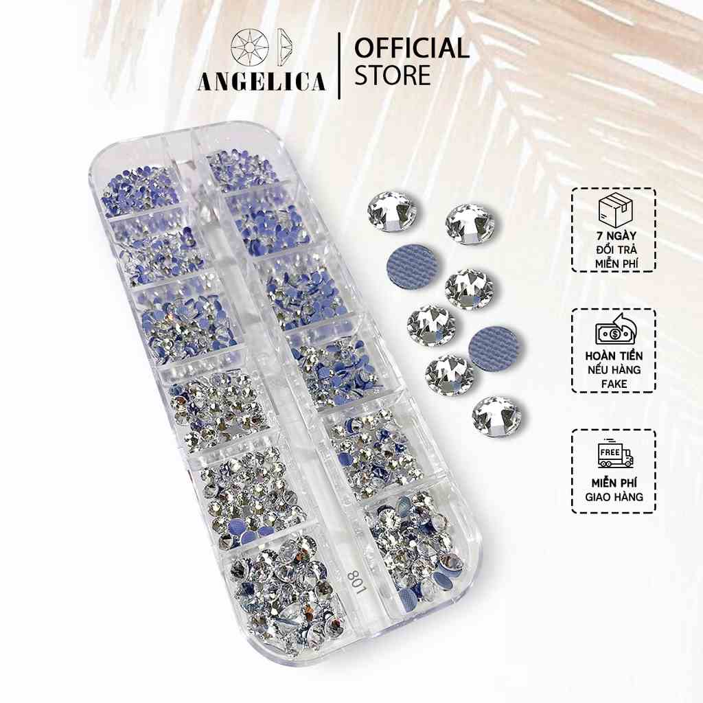 Đá Nail Chân Lưới 16 Khía Nail Crystal Màu Trắng Đính Móng ANGELICA 801