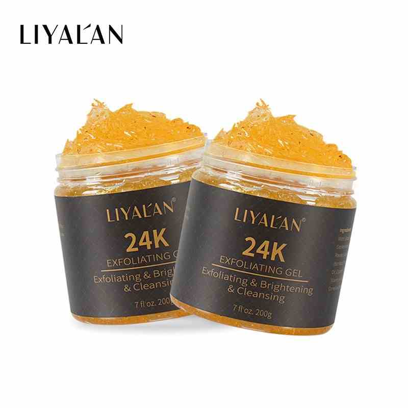 LIYALAN Gel Tẩy Tế Bào Chết Chiết Xuất Vàng 24K Làm Sạch Sâu Tự Nhiên 200g