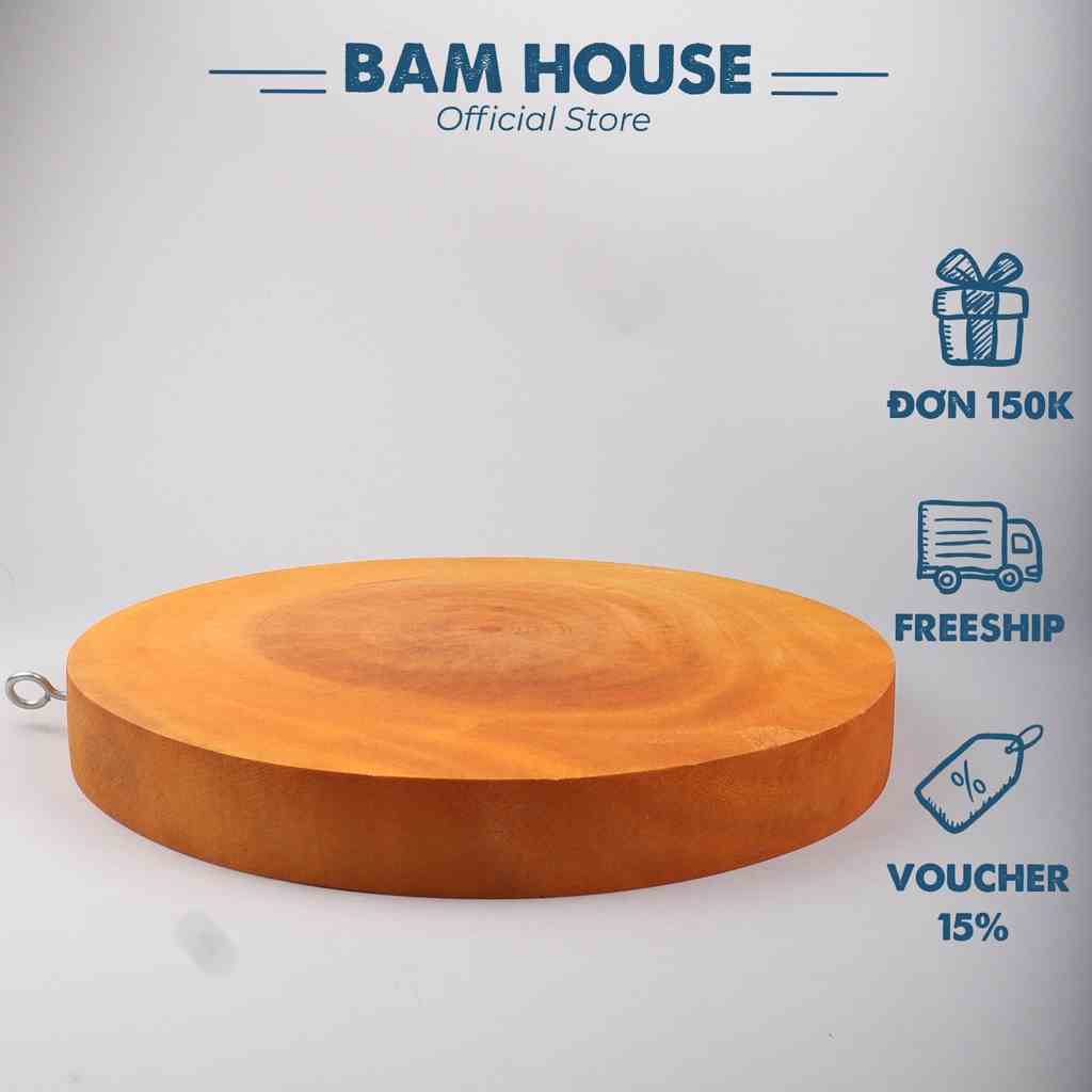 Thớt gỗ Bam House loại tròn nhiều size cao cấp TG01 – Gia dụng bếp