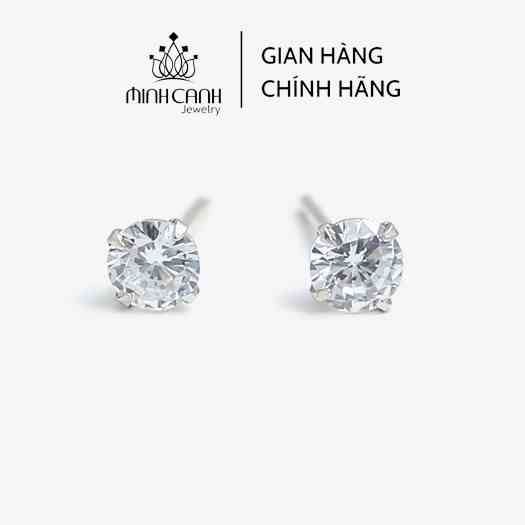 [Mã BMLTB200 giảm đến 100K đơn 499K] Bông Tai Nụ Đá 4 Chấu Chốt Bạc Ta - Thương Hiệu Minh Canh Jewelry