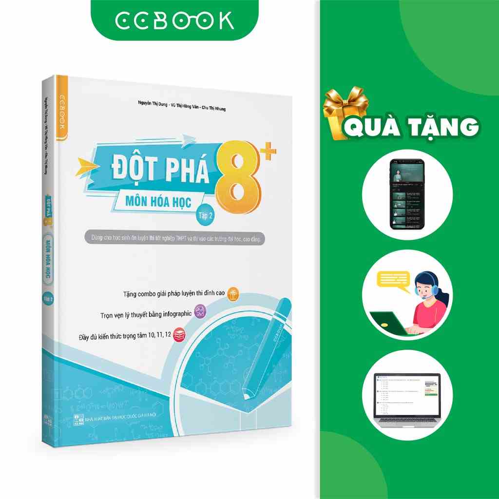 Sách - Đột phá 8+ môn Hóa học tập 2 (Phiên bản mới) - Ôn thi đại học và THPT quốc gia - Chính hãng CCbook