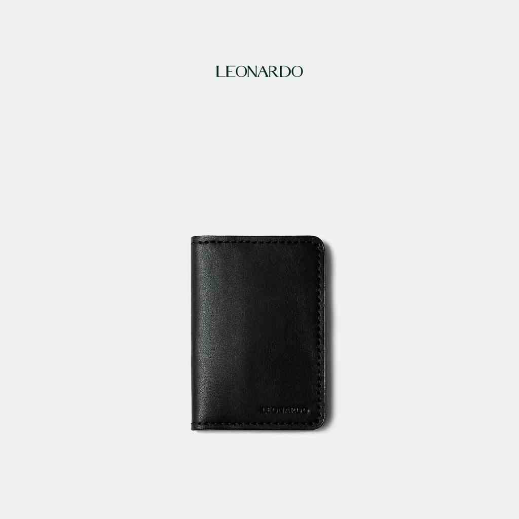 Ví Da Nam Đựng Thẻ Dáng Đứng Leonardo - Feasty Wallet - Da Bò Cao Cấp Bền Bỉ