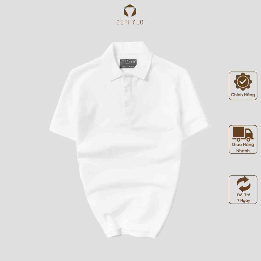 [Mã BMLTB200 giảm đến 100K đơn 499K] Áo Polo Trắng Trơn Basic vải cotton mềm mịn CEFFYLO