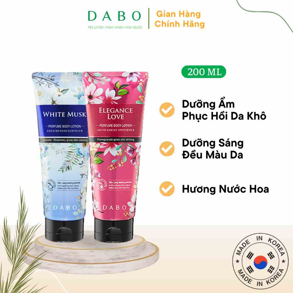 Sữa dưỡng thể DABO White Musk Perfume 200ml THIÊN ANH BEAUTY