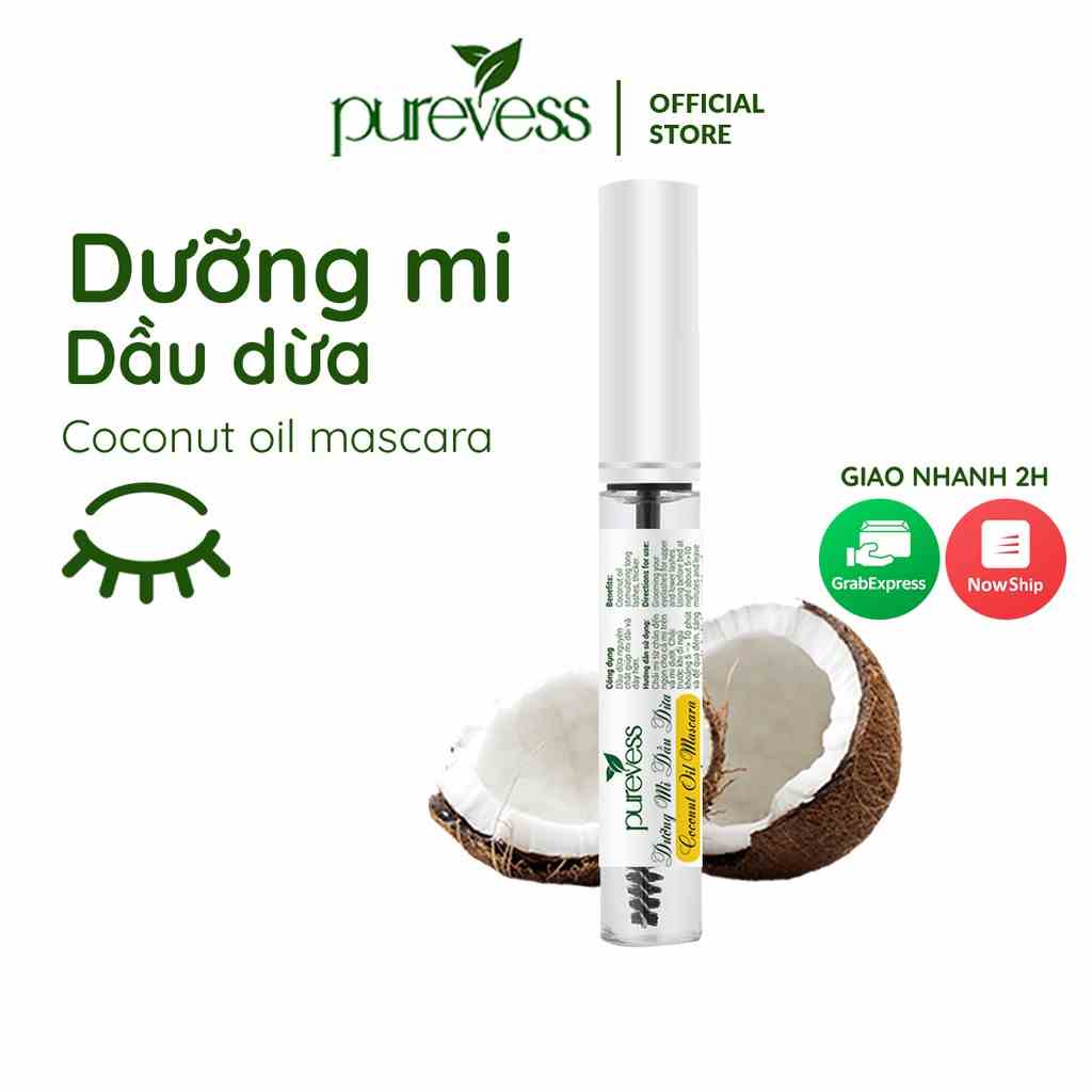 Mascara dầu dừa dưỡng mi, dài mi từ dầu dừa nguyên chất 8ml – Purevess gian hàng chính hãng