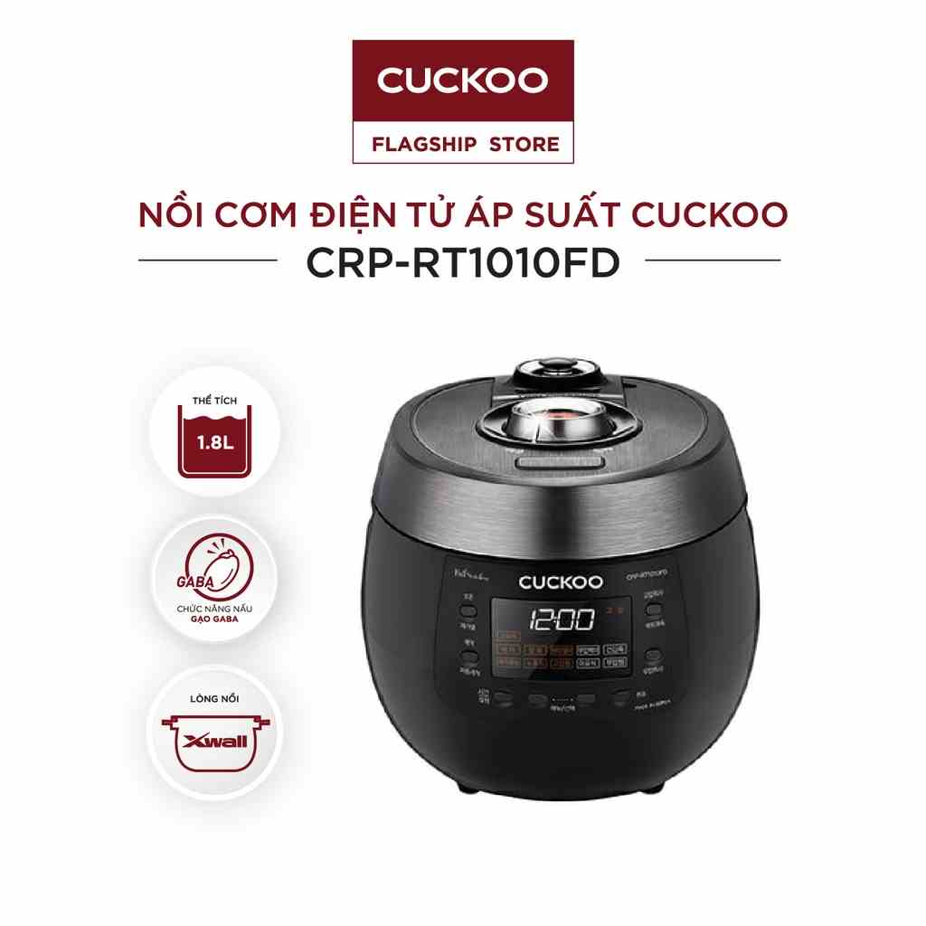 [Mã ELHACE02 giảm 12% đơn 2TR] Nồi Cơm Điện Tử Áp Suất CUCKOO 1,8 lít CRP-RT1010FD màu đen - Hàng chính hãng