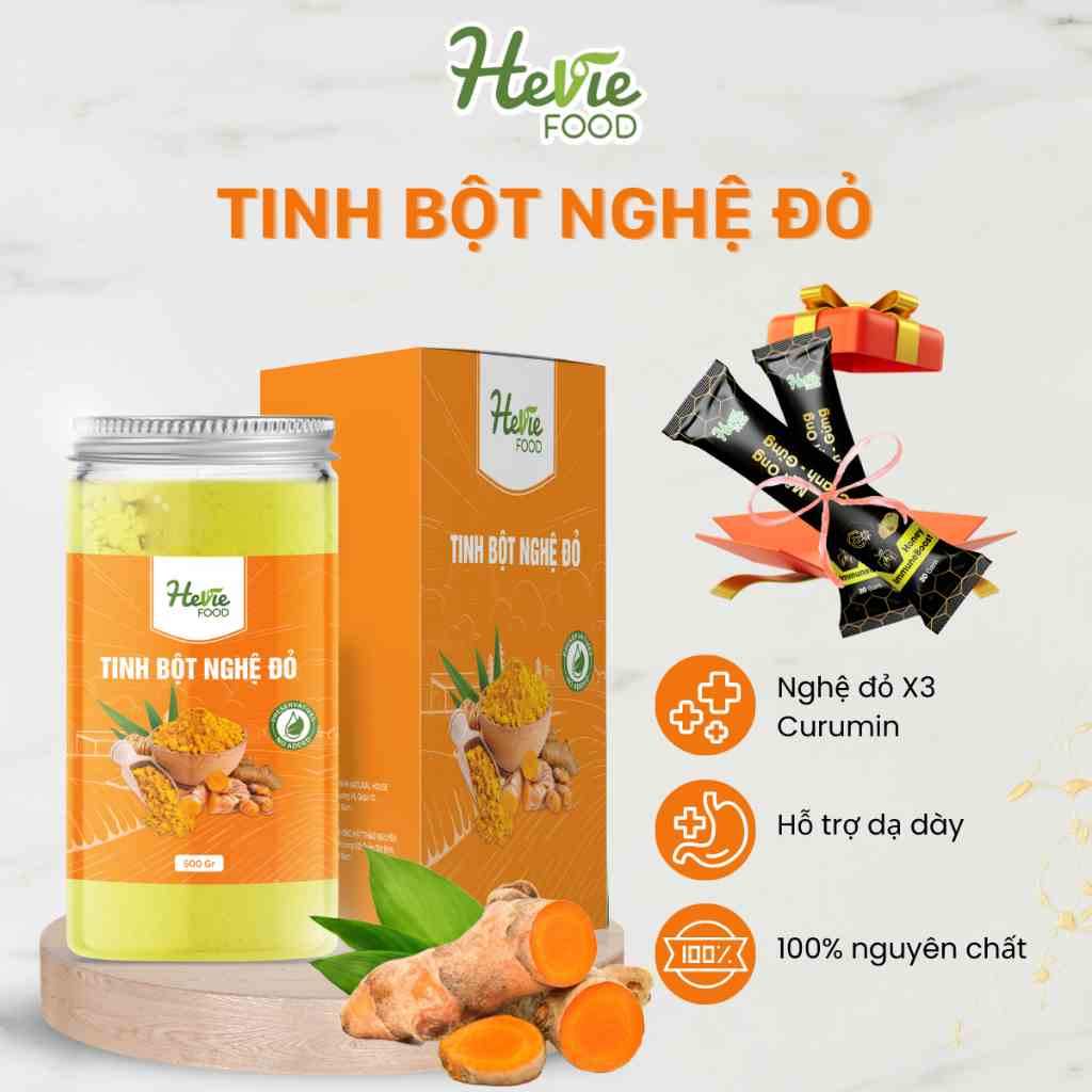 Tinh bột NGHỆ ĐỎ 500g HeVieFood