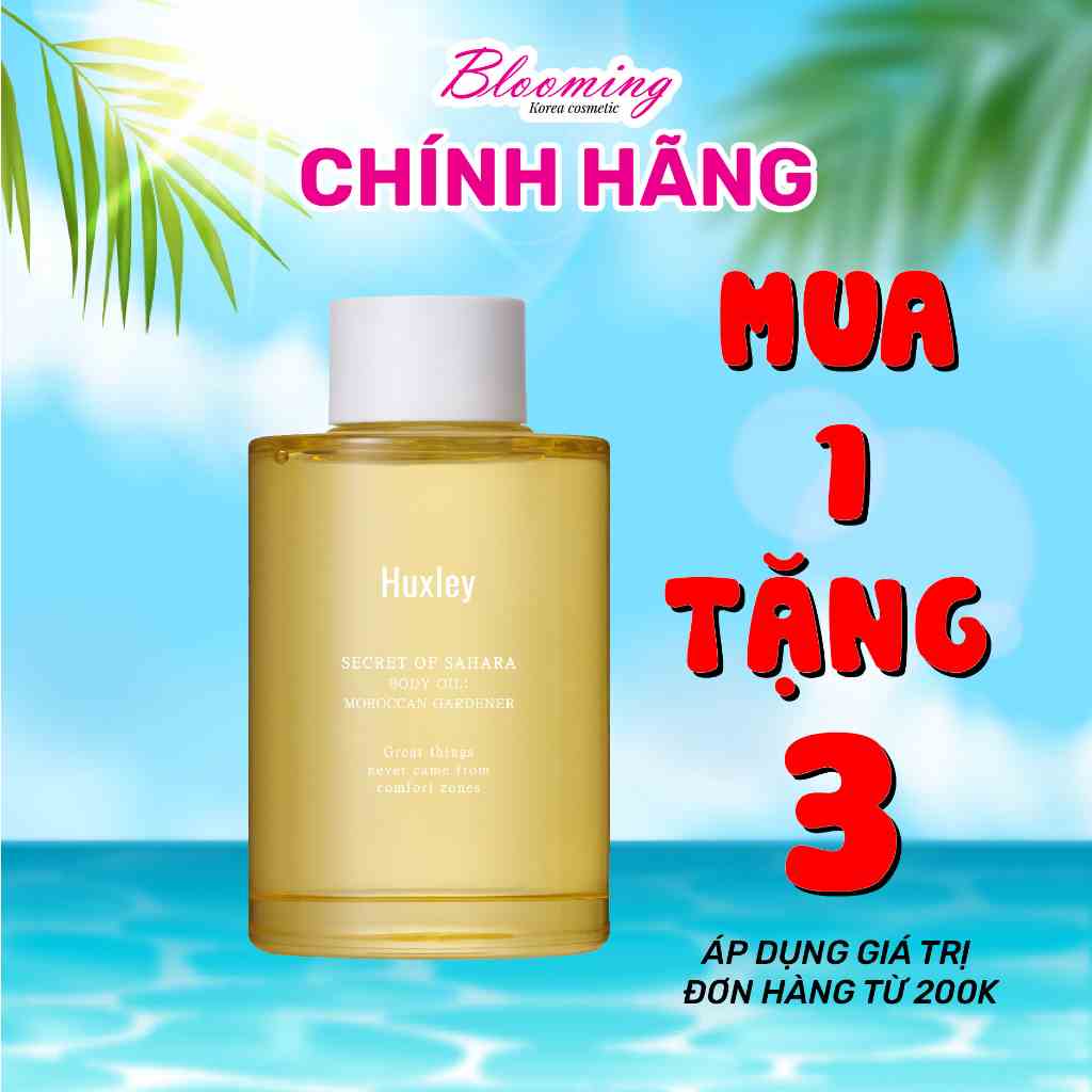 [Mã BMLTB35 giảm đến 35K đơn 99K] Dầu Dưỡng Thể Cấp Ẩm Chiết Xuất Xương Rồng Huxley Body Oil - Moroccan Gardener 100ml