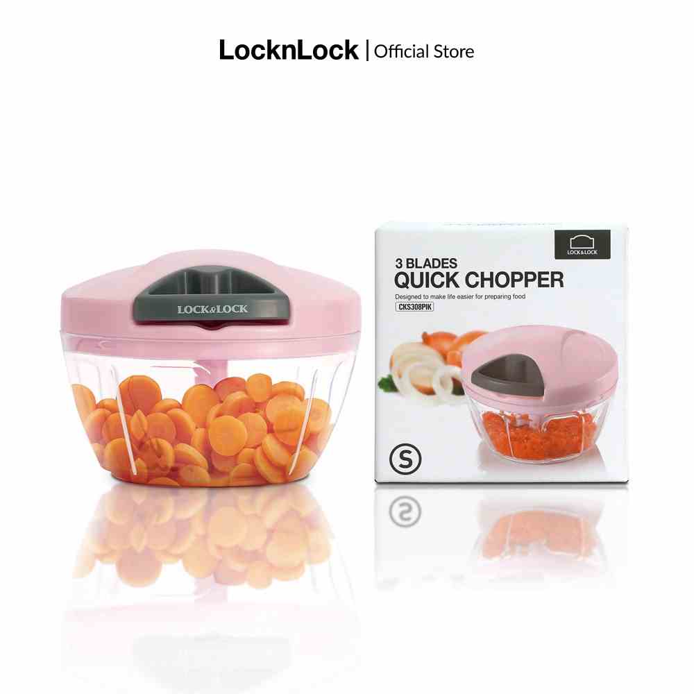 [Mã LIFEMC07CBAU giảm 50k đơn 350k] Dụng cụ băm rau củ quả Lock&Lock, Size S, 400ml - Màu Pink - CKS308PIK