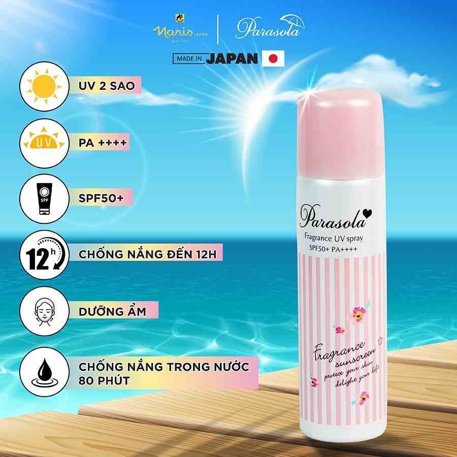 Xịt Chống Nắng Naris Cosmetics Dưỡng Sáng Da Parasola UV Spray SPF50+ PA++++ 90g