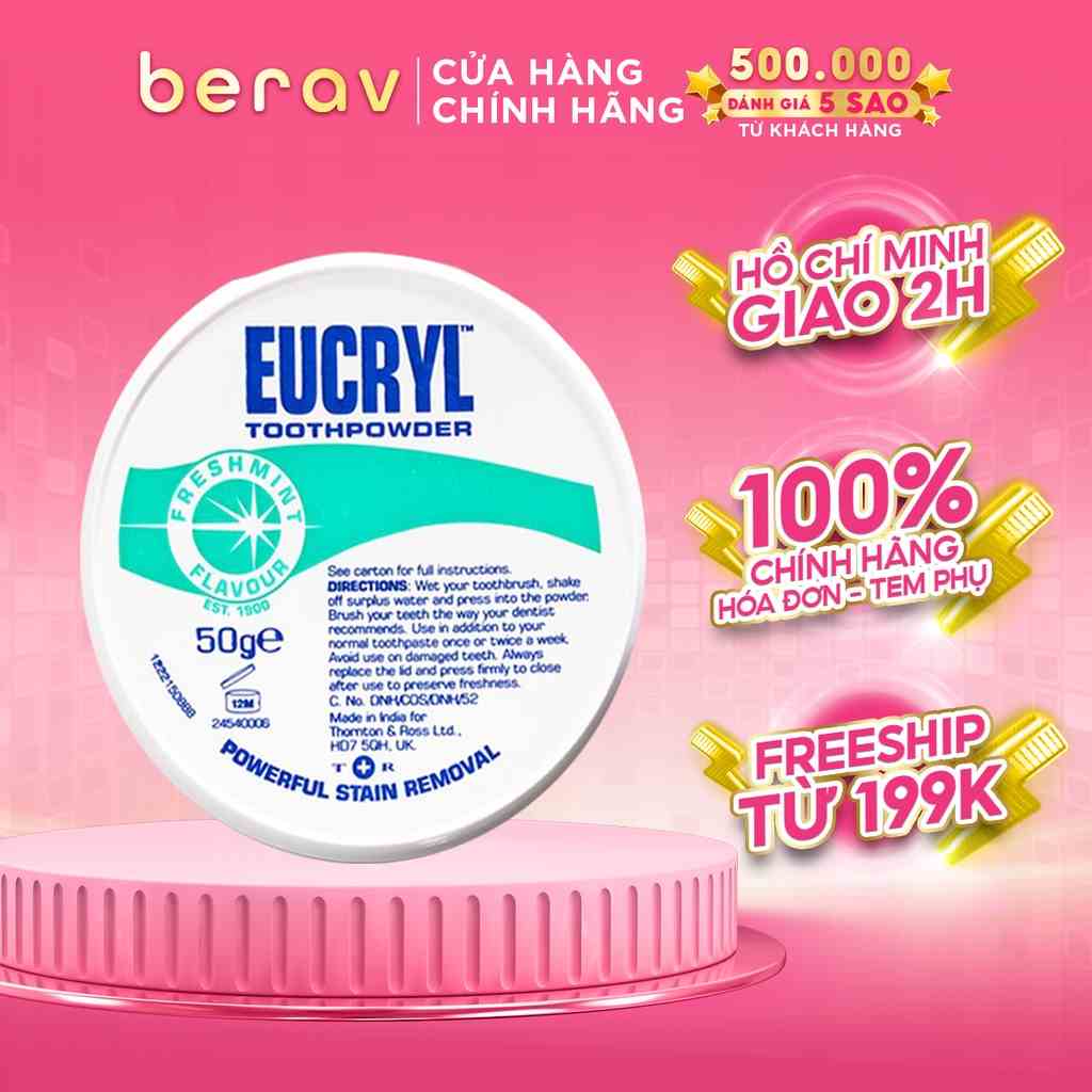 Bột Bạc Hà Eucryl Toothpower Giúp Sạch Miệng Trắng Răng, Hơi Thở Thơm Mát 50g