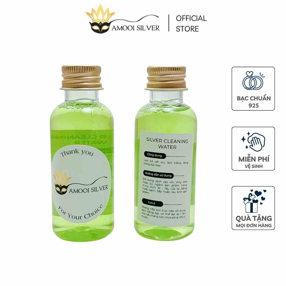 [Mã BMLTB35 giảm đến 35K đơn 99K] Chai Nước Rửa Bạc 50ml , Nước Vệ Sinh Bạc- Amooi Silver AP01