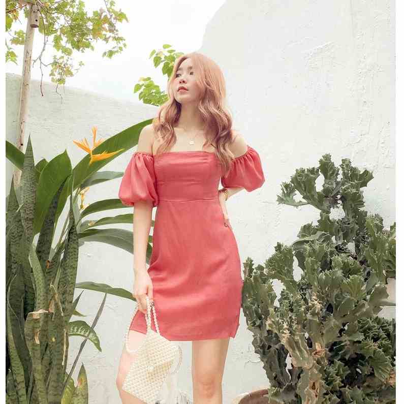 Đầm thiết kế lụa bẹt vai Mellia Dress Gem Clothing SP000810