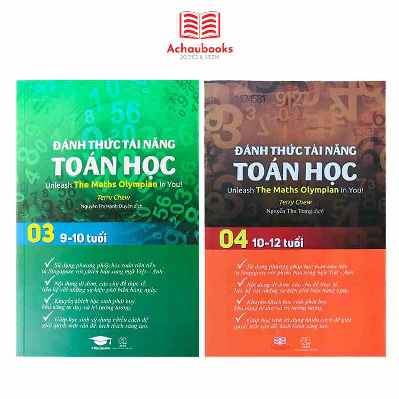 Sách: Đánh Thức Tài Năng Toán Học 3&4 (bộ 2 cuốn, 9-12 tuổi )