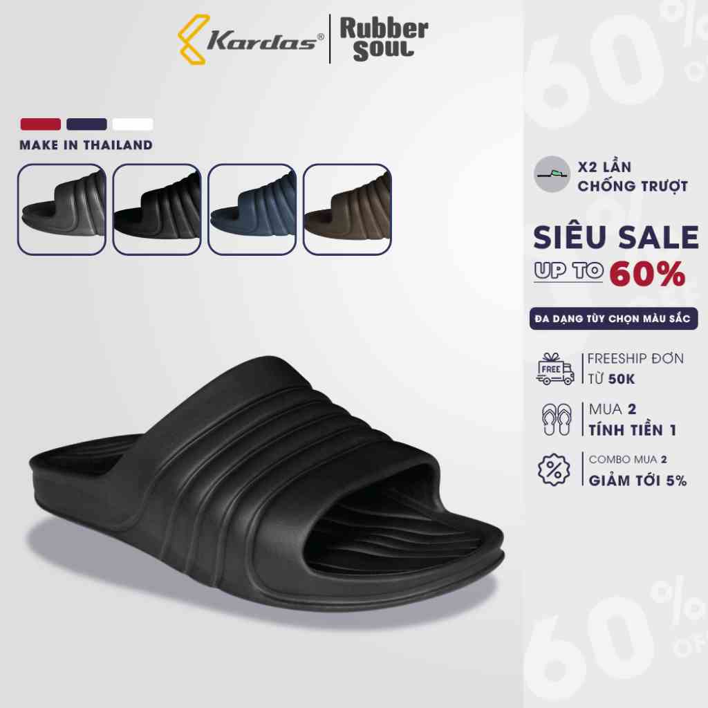 [Mã BMLTB35 giảm đến 35K đơn 99K] Dép Thái Lan nam đúc quai ngang cao su siêu mềm, siêu nhẹ RUBBER SOUL - FLEX