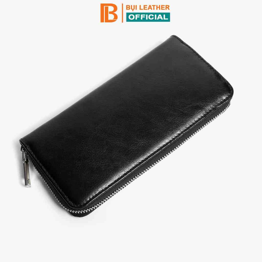 Ví nam cầm tay Bụi Leather C105 da bò mill cao cấp