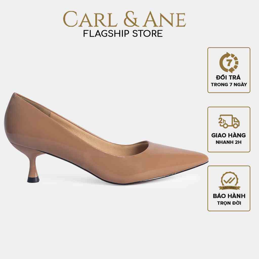 [Mã BMLTA35 giảm đến 35K đơn 99K] Carl & Ane - Giày cao gót nữ mũi nhọn kiểu dáng công sở cao 4cm màu bò _ CP009