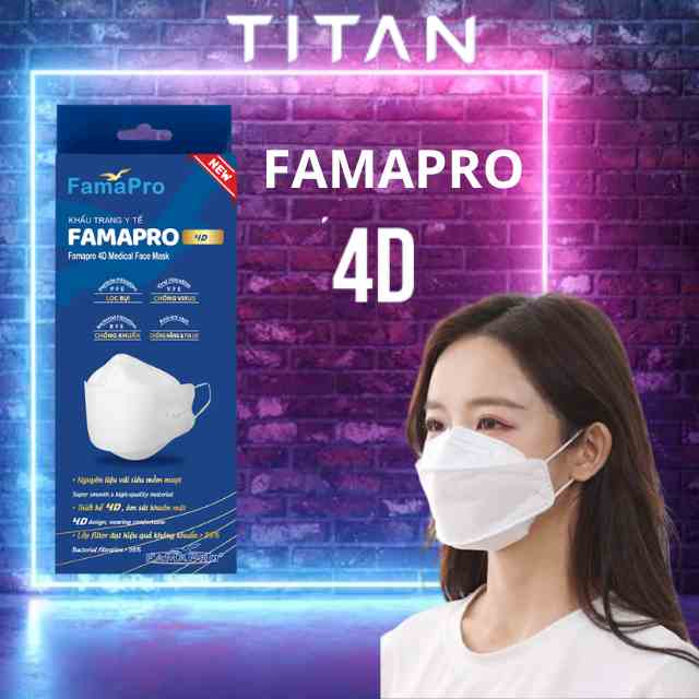 [Mã BMLTB200 giảm đến 100K đơn 499K] [Famapro 4D] Khẩu trang y tế cao cấp kháng khuẩn 3 lớp (10 cái/Hộp)