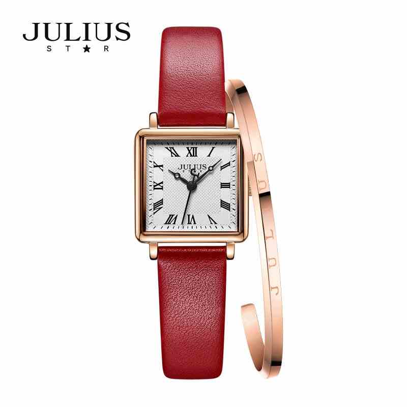 Đồng hồ nữ Julius Star JS031 dây da + vòng tay Julius