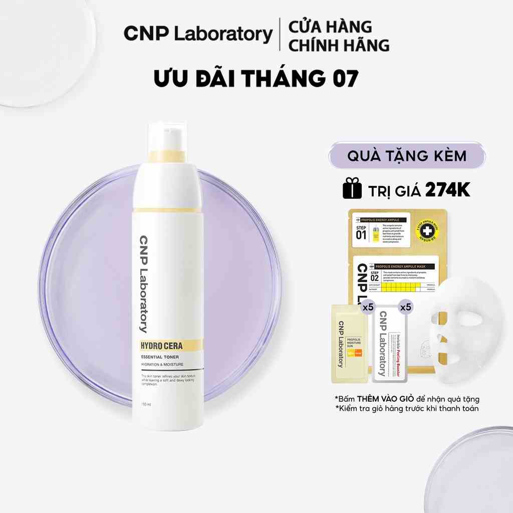 [Mã COSCNBE6 giảm 10% đơn 500K] Nước cân bằng dưỡng ẩm chuyên sâu CNP Laboratory Hydro Cera Essential Toner 150ml