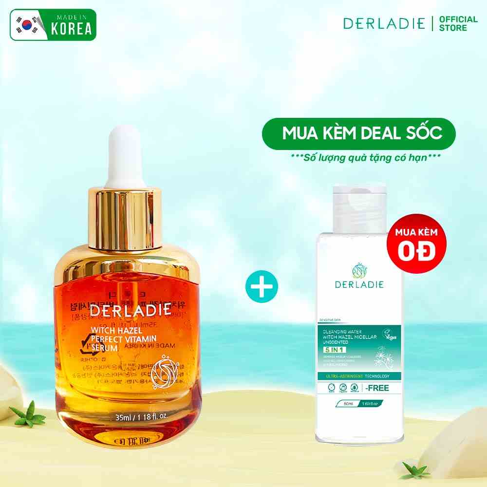 Serum Derladie Witch Hazel Perfect Vitamin Serum ngăn mụn, giảm thâm, làm đầy sẹo rỗ 35ml