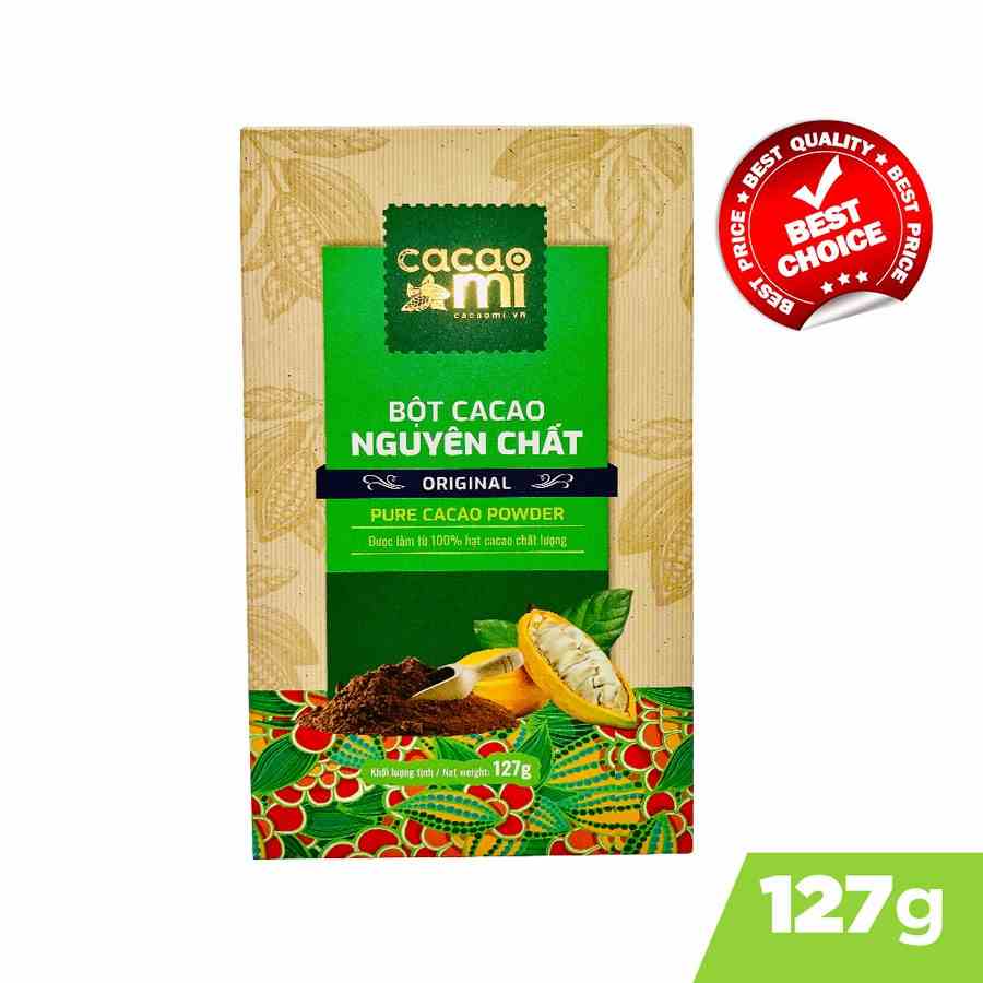 Bột ca cao nguyên chất vị truyền thống Cacao Mi loại Original đặc sản Việt Nam làm quà biếu tặng chuẩn xuất khẩu 127g