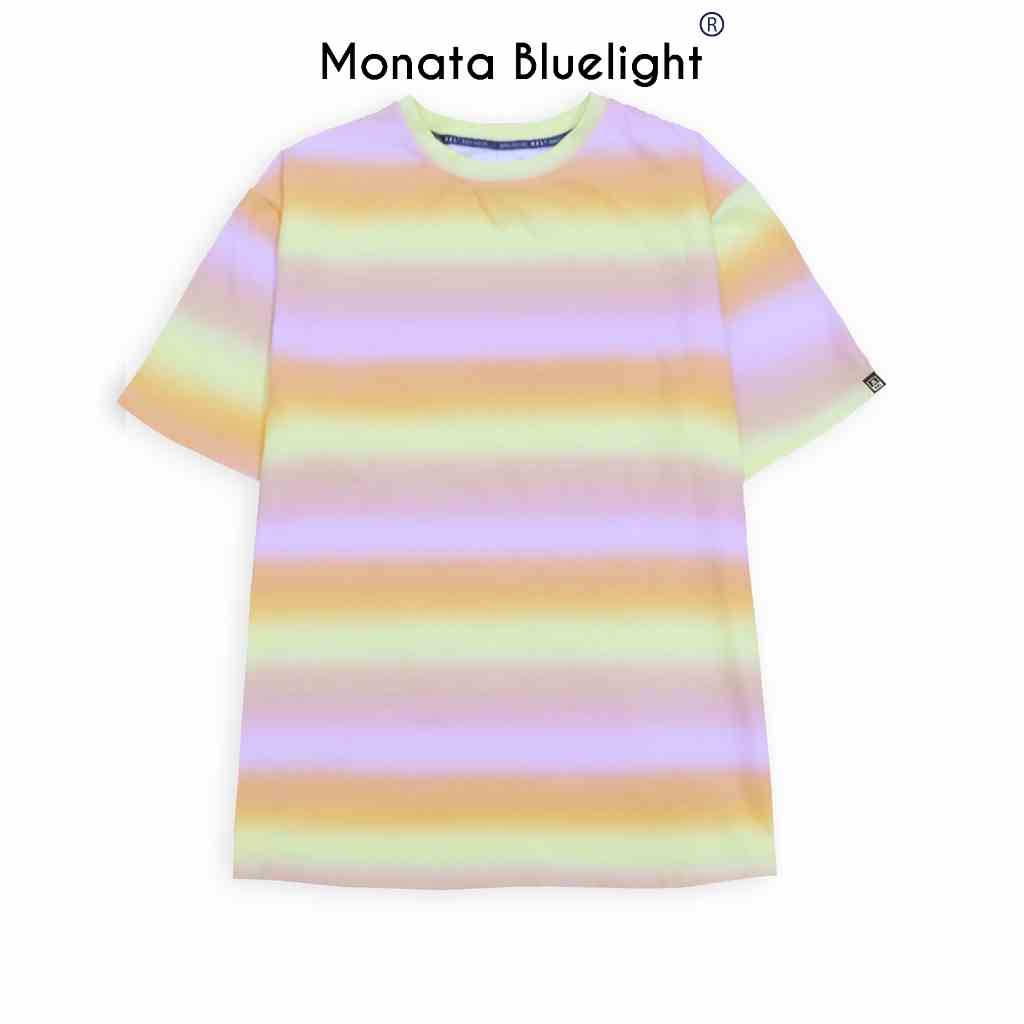 [Mua 2 giảm 7%] MONATA BLUELIGHT Tee Rainbow - Áo thun unisex form rộng