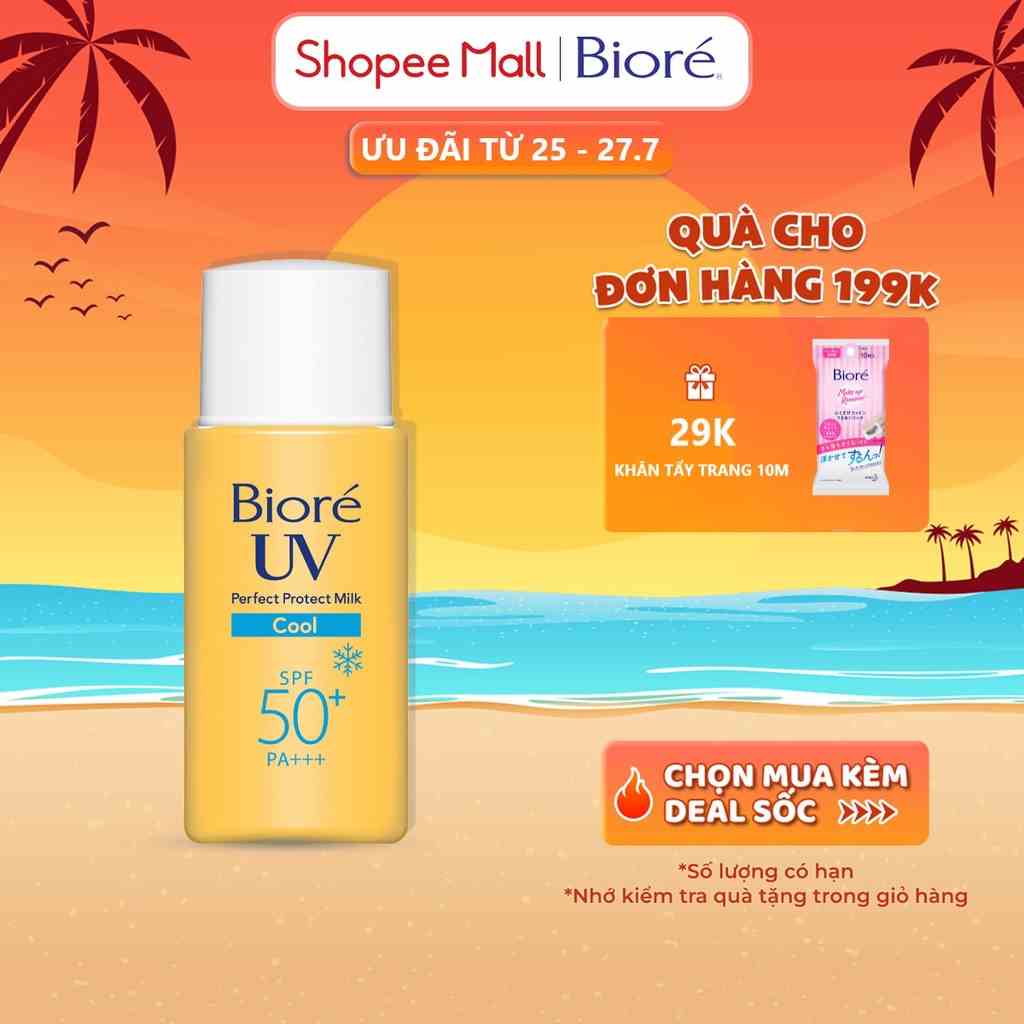 Bioré Sữa Chống Nắng Bảo Vệ Hoàn Hảo MÁT LẠNH Biore UV SPF50+/PA+++ 25ML