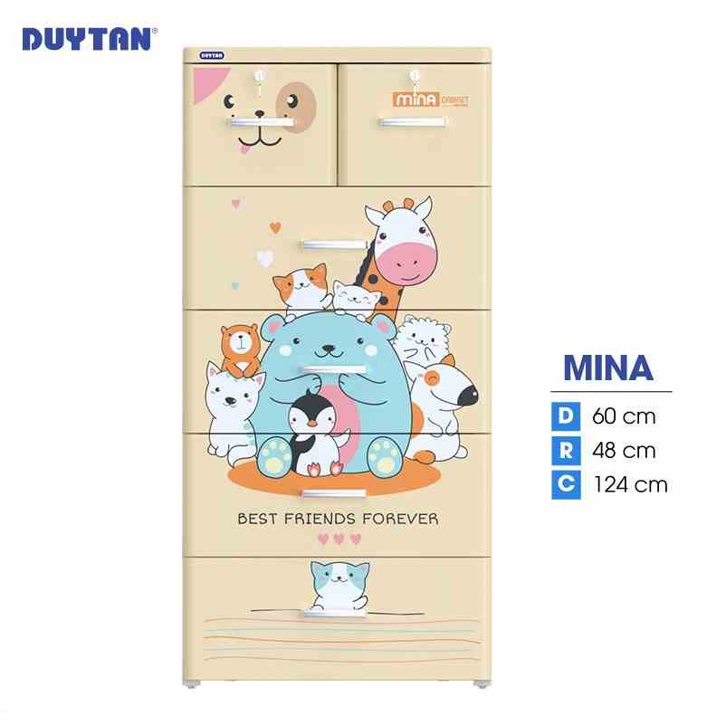 Tủ nhựa DUY TÂN Mina 5 tầng 6 ngăn (60 x 48 x 124 cm) - 52251