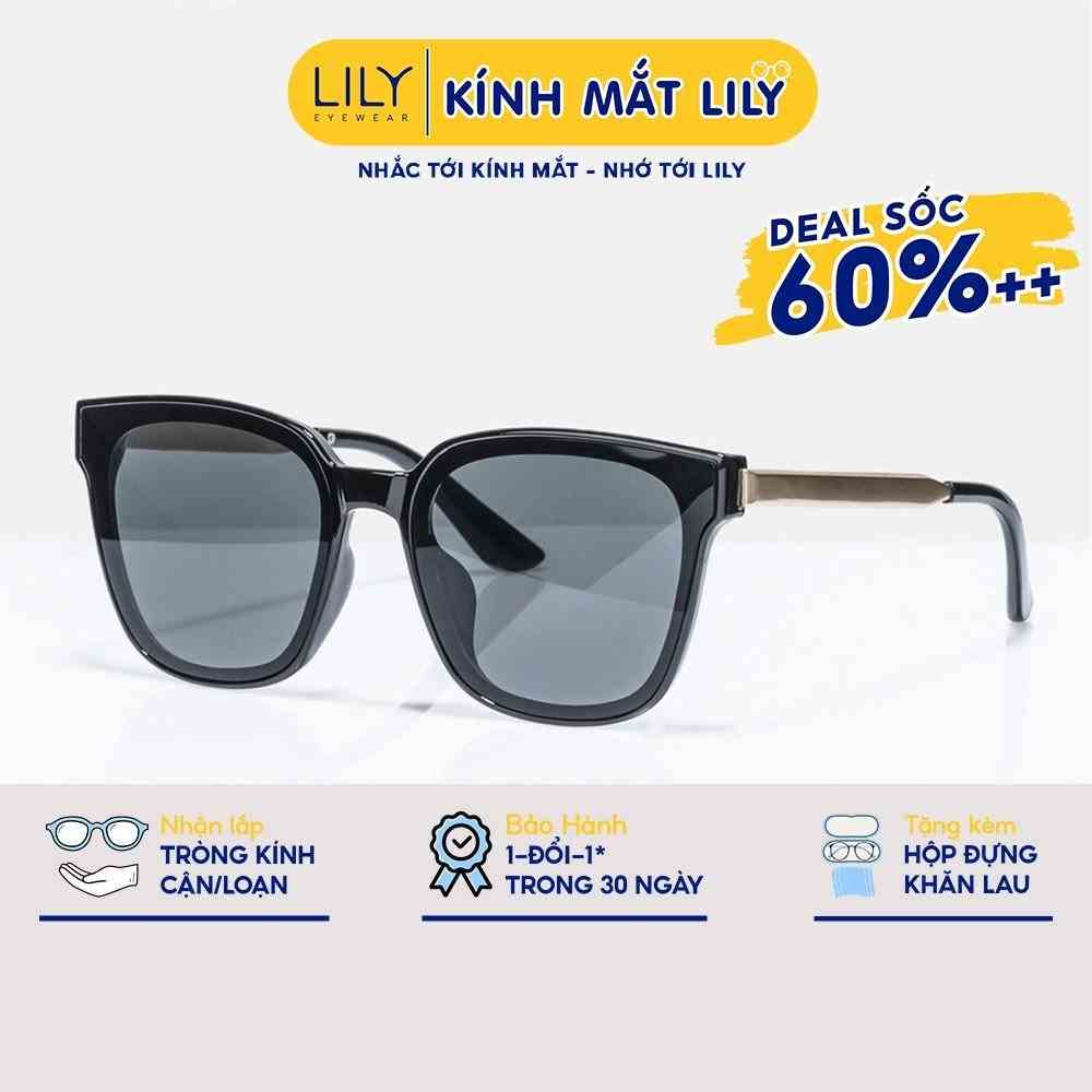 Kính mát nam nữ Lilyeyewear chống UV400 thiết kế mắt vuông dễ đeo màu sắc thời trang 602335