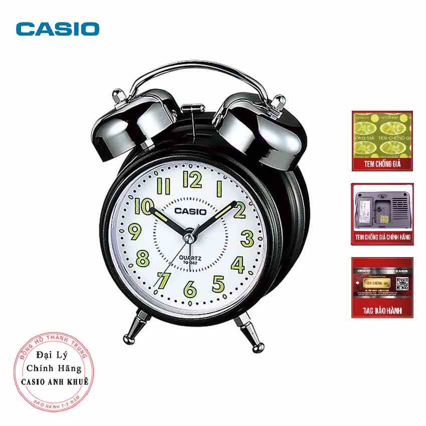 Đồng hồ để bàn Casio TQ-362-1BDF có đèn chuông báo thức, dạ quang ( 13.6×10.6×6 cm )