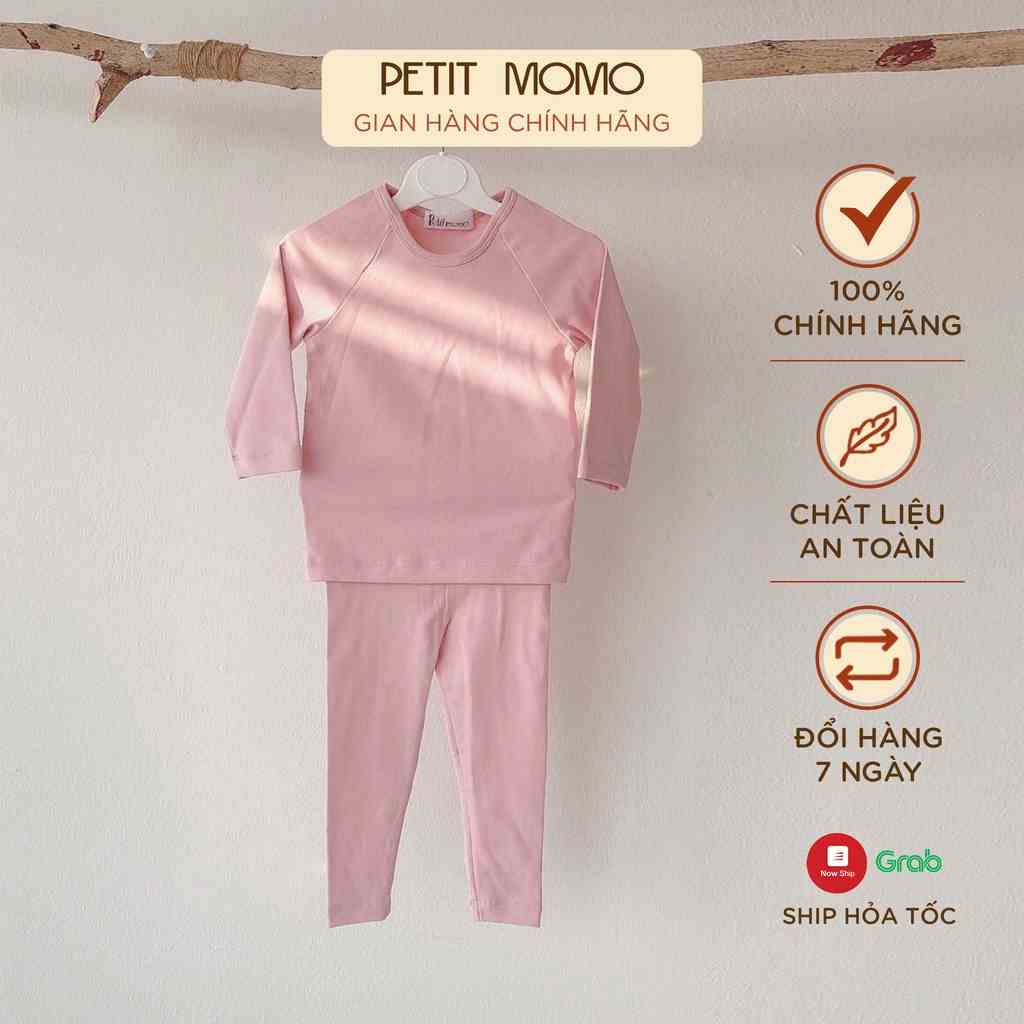 Bộ Thun Cotton Dài Tay Cho Bé Trai Và Bé Gái (7-17kg) Dáng Ôm Body PETIT MOMO H020