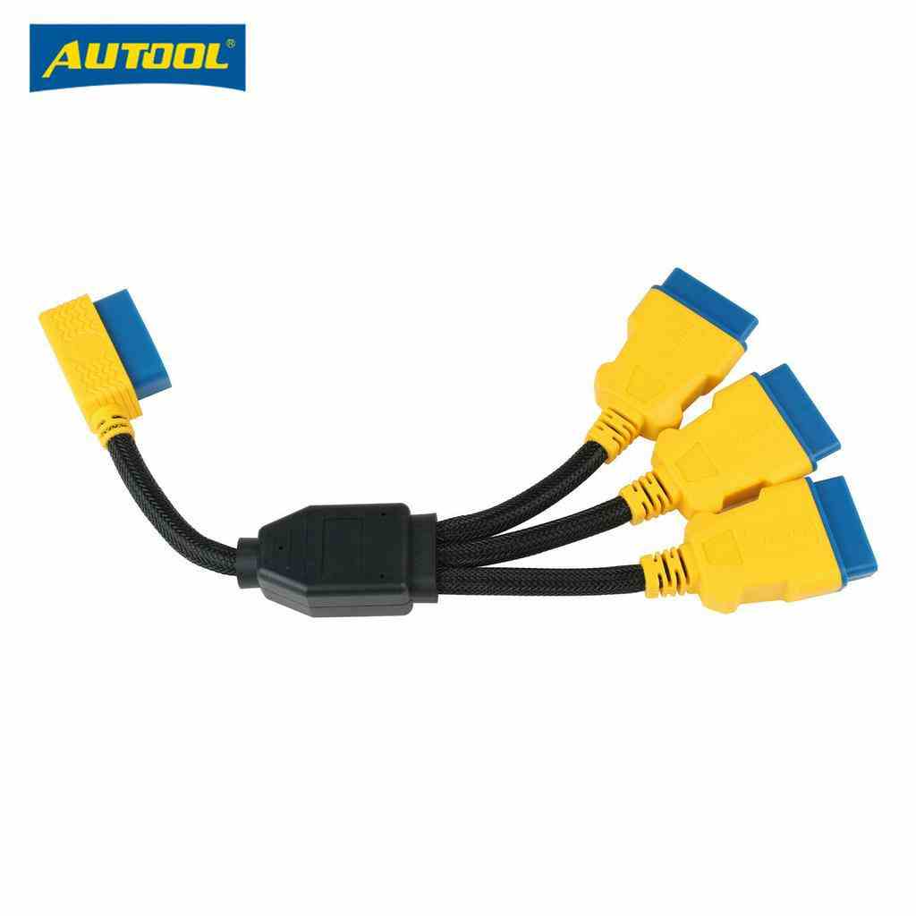 Dây Cáp Chuyển Đổi AUTOOL Từ Obd2 Sang 3 Cổng 35cm Obd2 Elm327 16 Chân