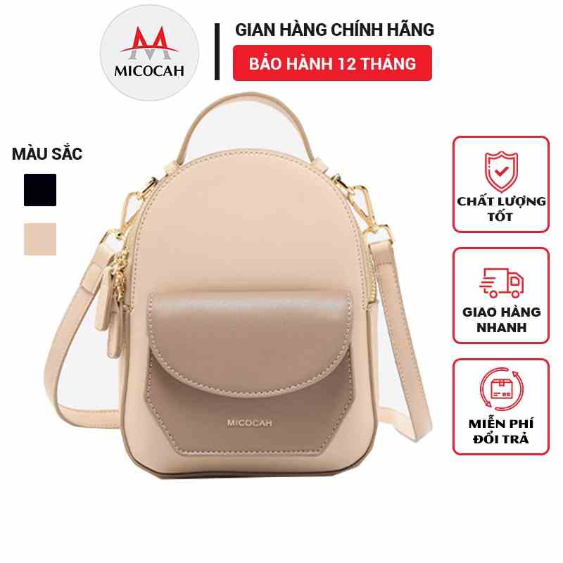 Balo Nữ Mini Thời Trang MICOCAH Đi Học Đi Chơi Phối Màu Vintage Da Cao Cấp Cực Đẹp MC43 - Micocah Mall