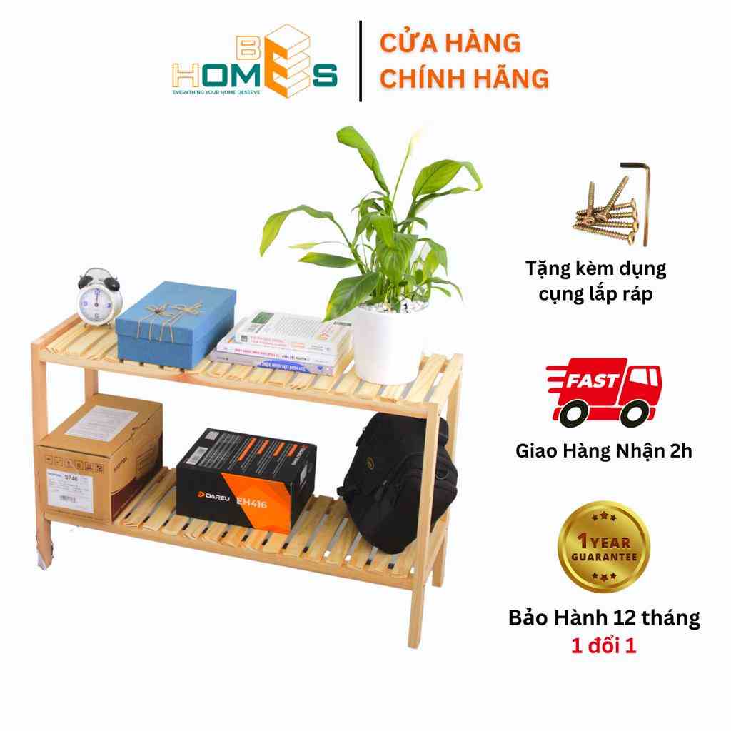 [Mã BMLTB35 giảm đến 35K đơn 99K] Kệ giày gỗ BEHOMES 2 tầng 80cm