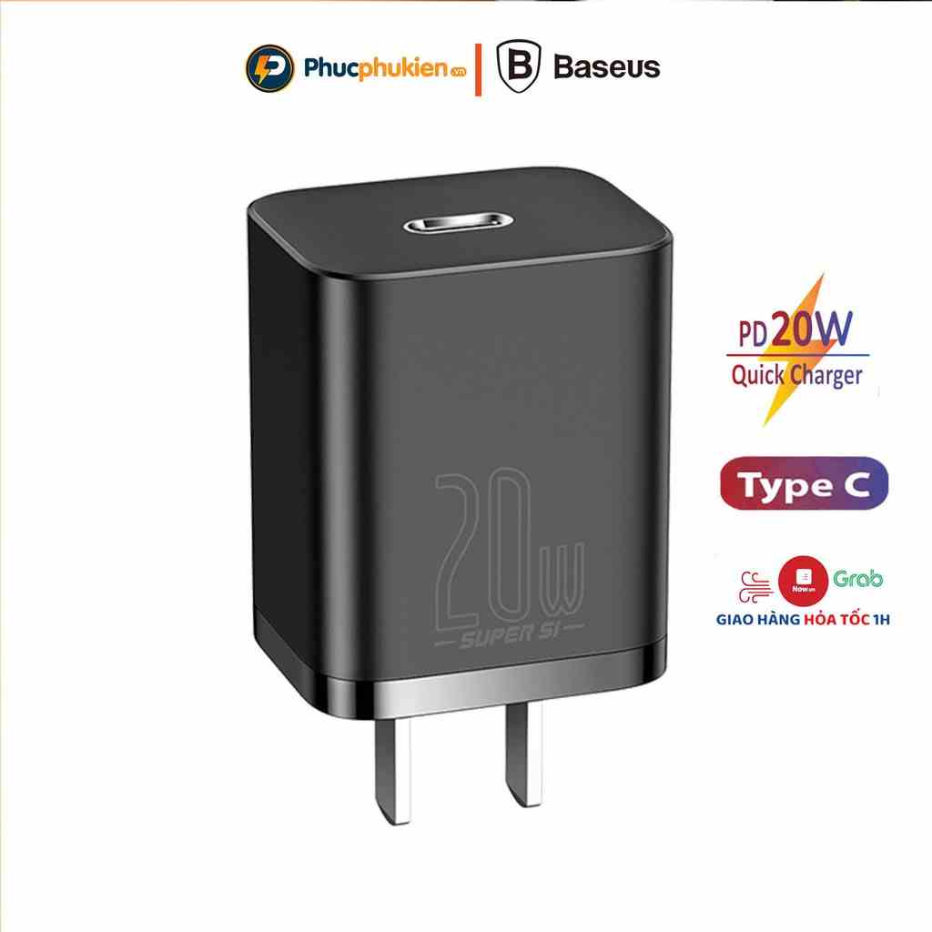 Củ sạc nhanh 20w chính hãng Baseus Super Si chuẩn sạc nhanh PD 20w sạc đầy 50% pin chỉ 30 phút Phúc Phụ Kiện