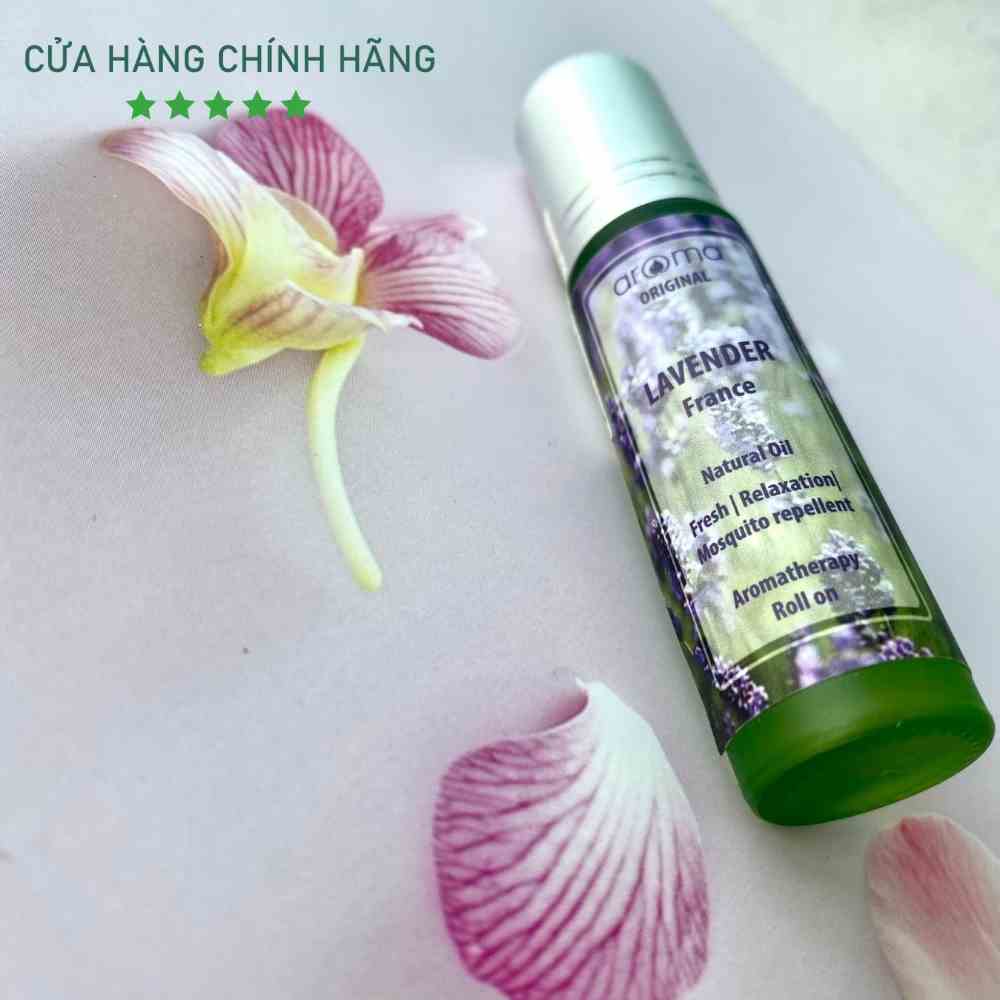 Lăn thơm ngủ ngon, kháng khuẩn, giảm đau, khử mùi AROMA Oải hương Pháp Lavender 10ml