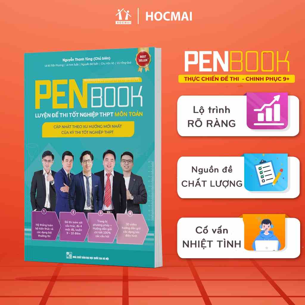 Sách PENBOOK Toán – Luyện đề thi tốt nghiệp THPT lớp 12 & luyện đề thi Đại Học theo xu hướng mới nhất 2024 môn Toán