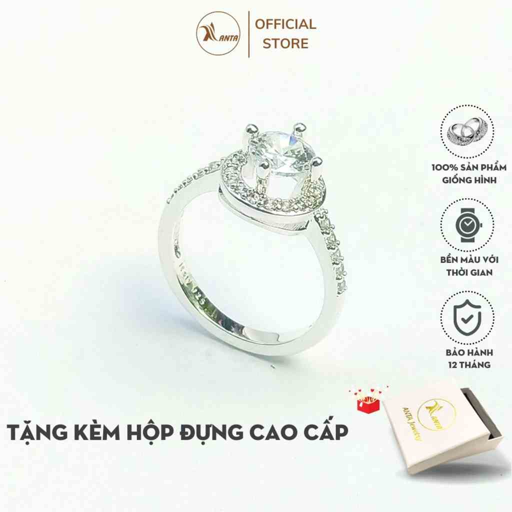 Nhẫn bạc nữ hở freesize,phù hợp với mọi kích thước tay phiên bản ren trắng tuyết  ANTA Jewelry- ATJ6515M