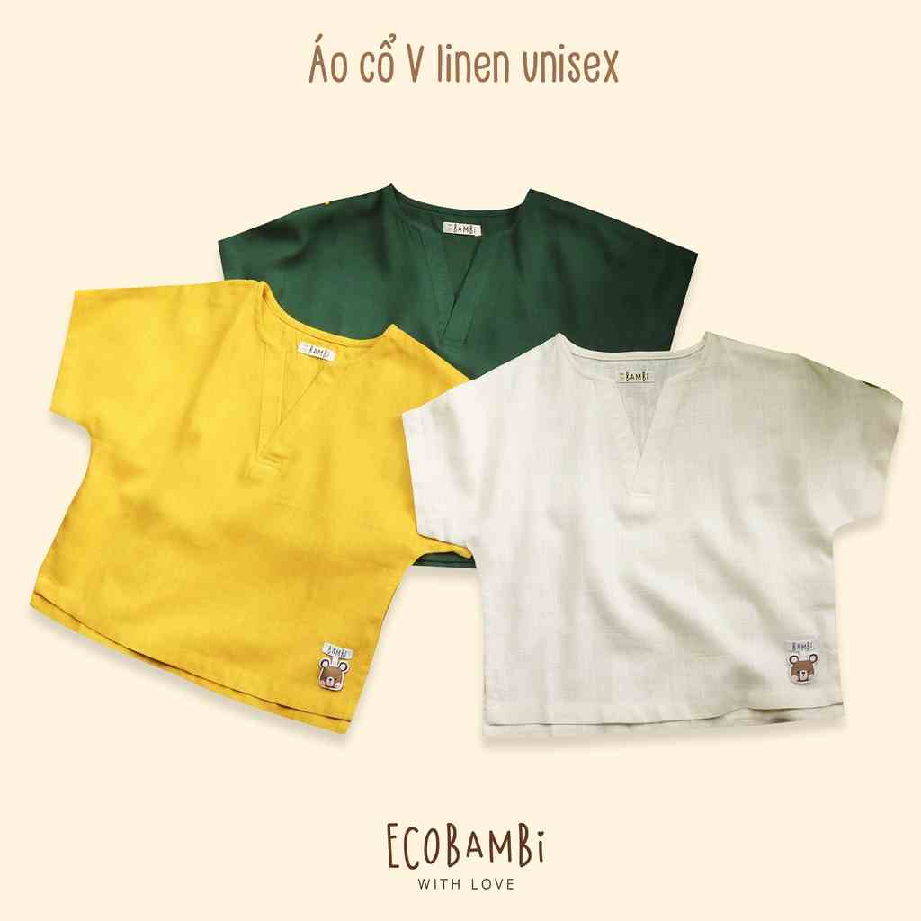 [Mã BMLTB35 giảm đến 35K đơn 99K] Áo cổ V linen unisex Ecobambi