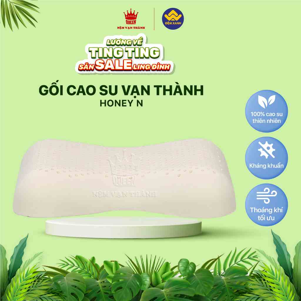 Gối cao su Vạn Thành honey N kích thước 38x53x11