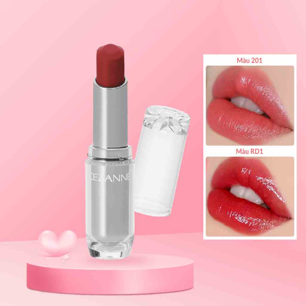 [Mã BMLTB200 giảm đến 100K đơn 499K] Son dưỡng có màu Cezanne Lasting Gloss Lip Nhật Bản 3.2g